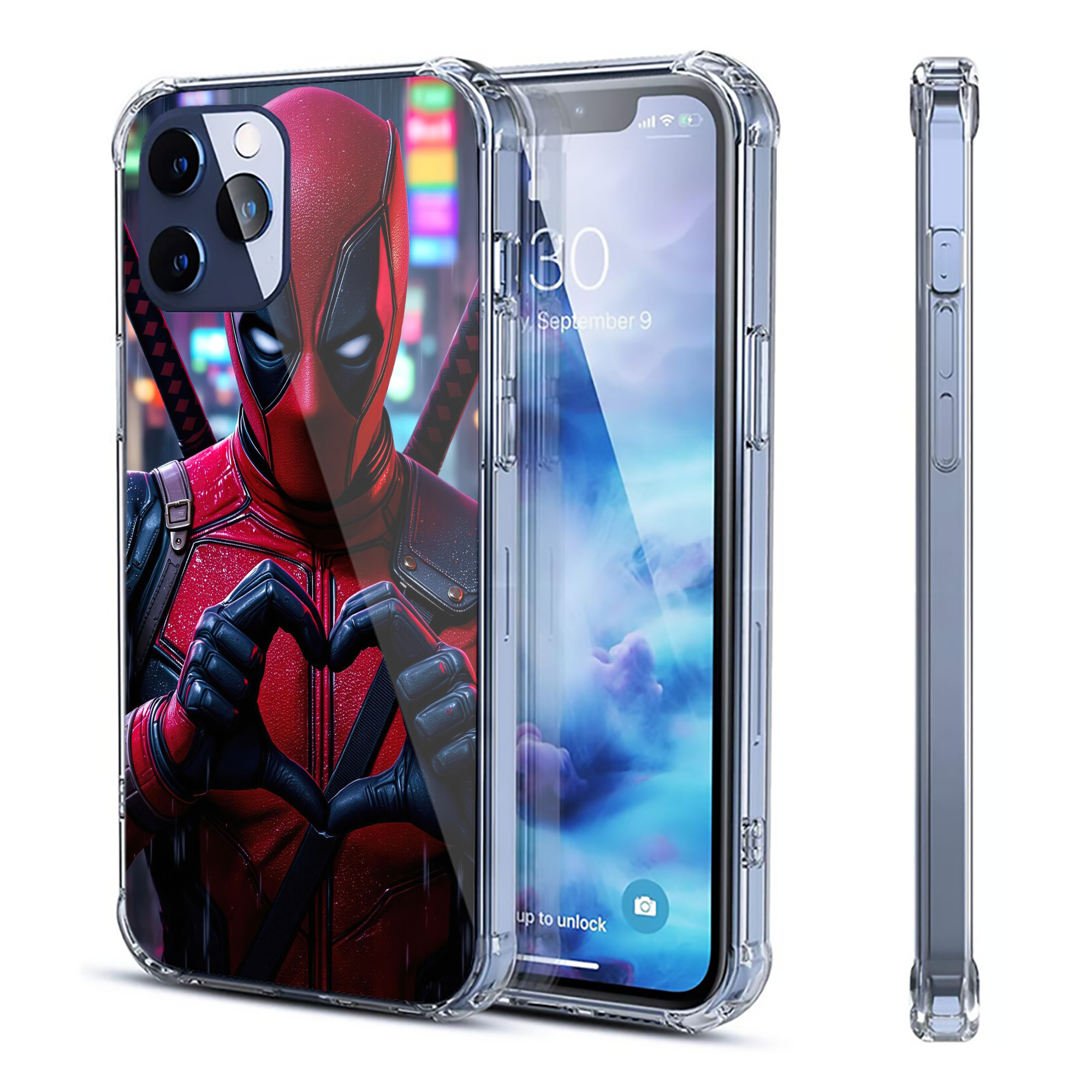 （画像用） Deadpool デッドプール 【iPhone 12シリーズ対応】透明スマホケース（クリアソフトケース）